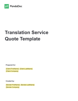 Translation Service Quote Template