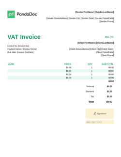 VAT Invoice Template