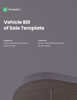 Vehicle Bill of Sale Template
