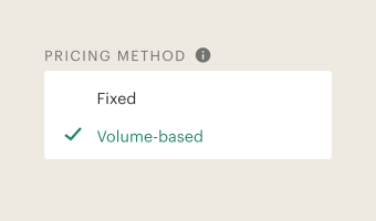 Use a volume-based pricing option within your Product Catalog