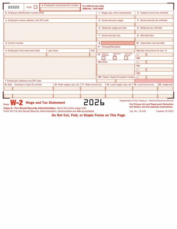 2026 Form W2 PandaDoc