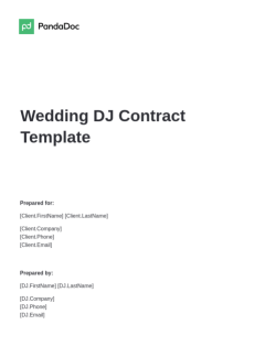 Wedding DJ Contract Template