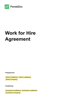 Work For Hire Agreement Template
