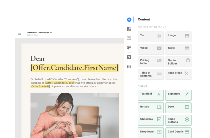 Add branding flair to your offer letters