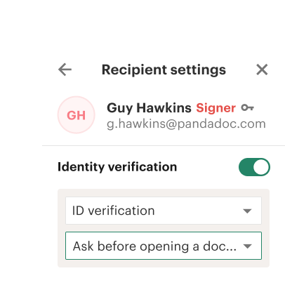 Verify recipients before they sign