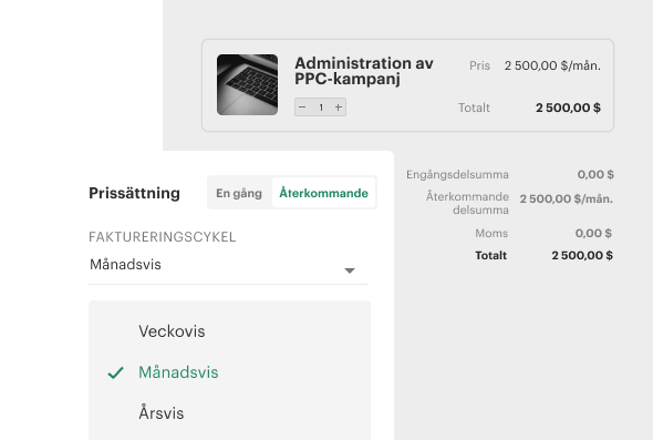 Advanced Quotes Recurring Payments SE