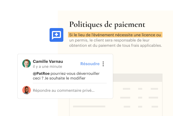 Collaborative Workspace Comments FR