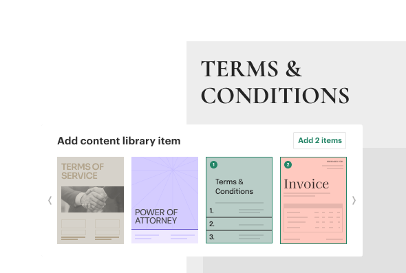 Content Library Pre Approved Items