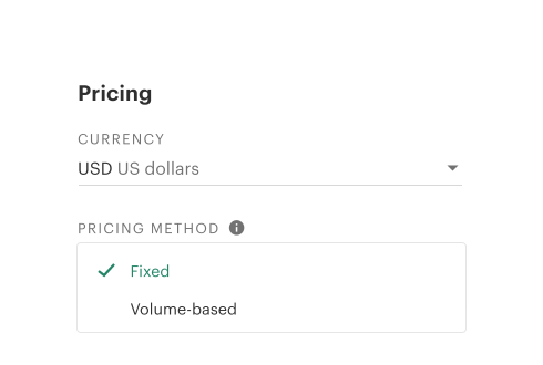 Pricing configurations