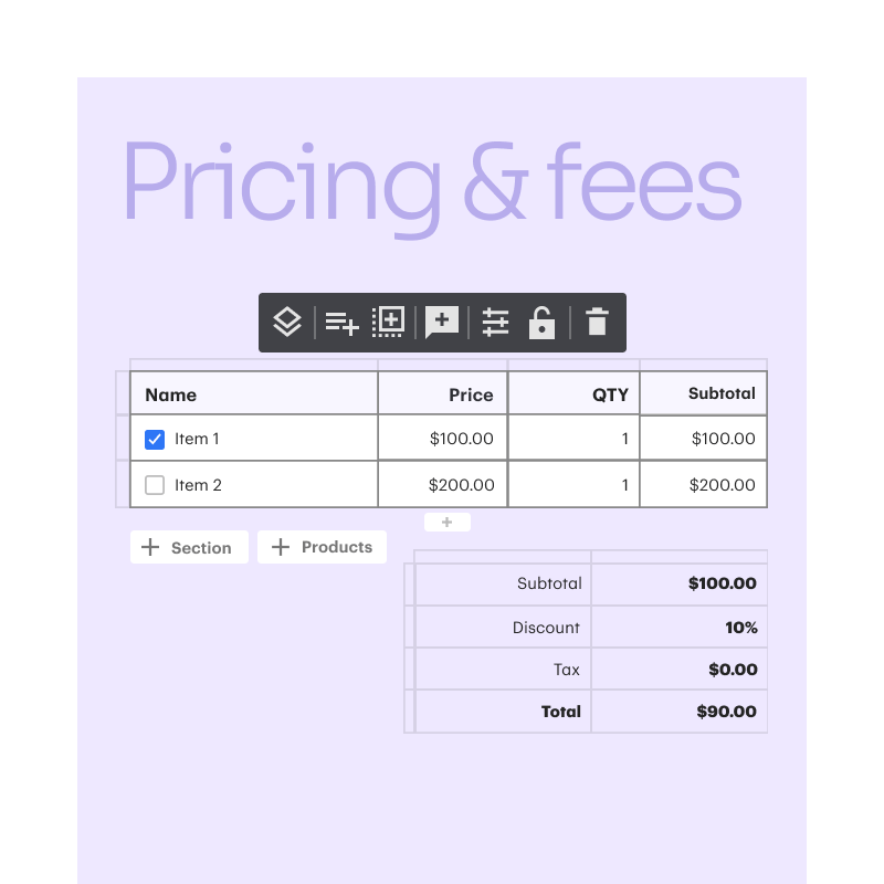 Pricing Table