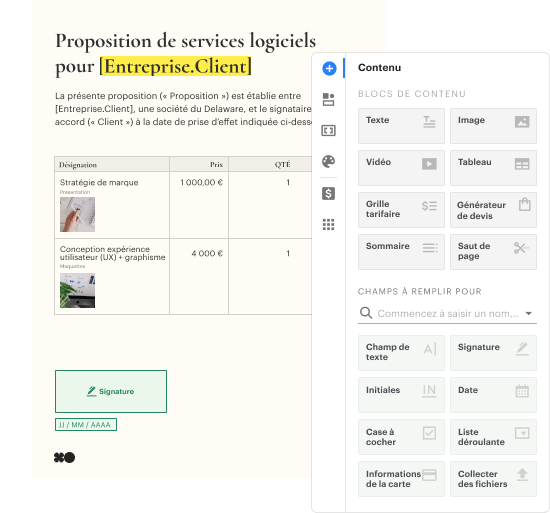 Logiciel de propositions